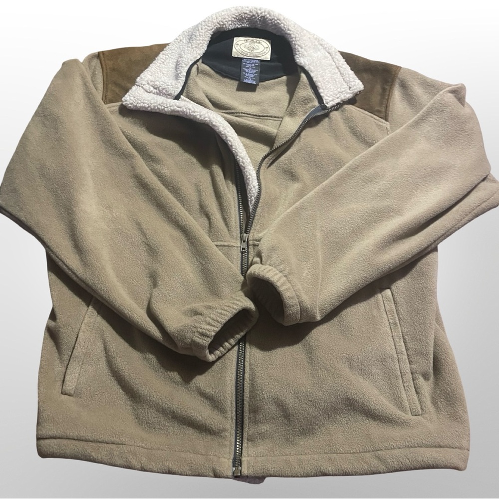 Tag safari Outdoor Men's Full Zip Fleece, Tan Mens Jacket, Size XL